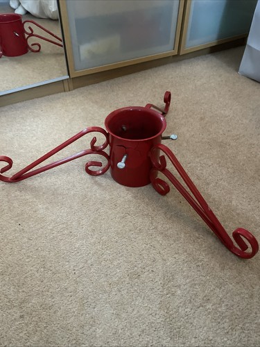 Large red metal - metal, tree